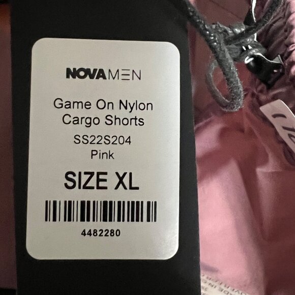 NovaMen Cargo Shorts Mens Sz XL Game On Nylon Casual Shorts NWT PINK - Picture 12 of 13